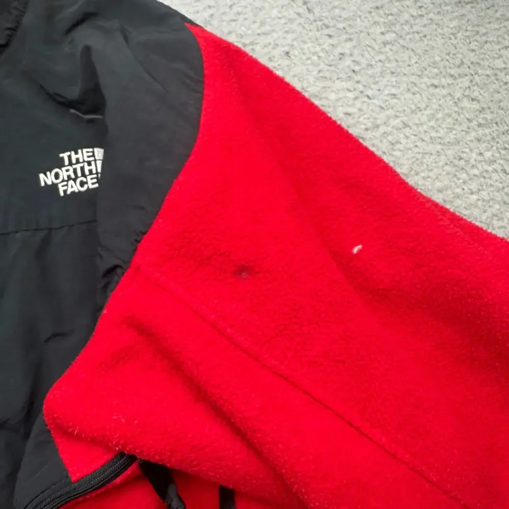Vintage 90s The North Face Denali Fleece Red Jacket Mens Large Black Full Zip